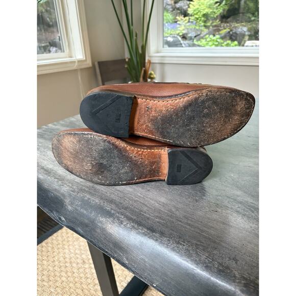 Allen Edmonds Grayson Brown Leather Loafers Men’s Sz 9 D Kiltie Tassel USA made main image 7
